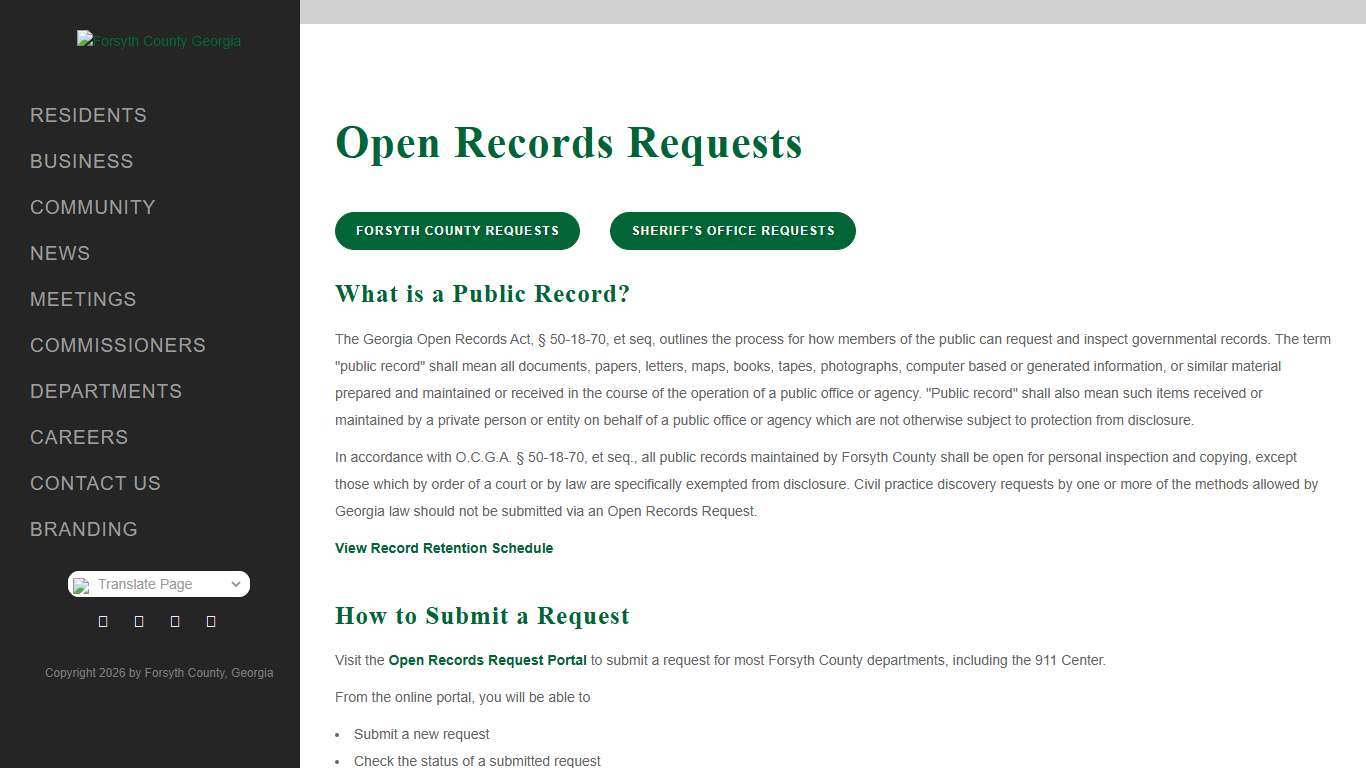 Open Records Requests
